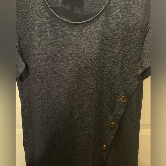 Anthropologie Sunday In Brooklyn Size M Navy Blue Knee Length dress w/ buttons - Picture 6 of 7